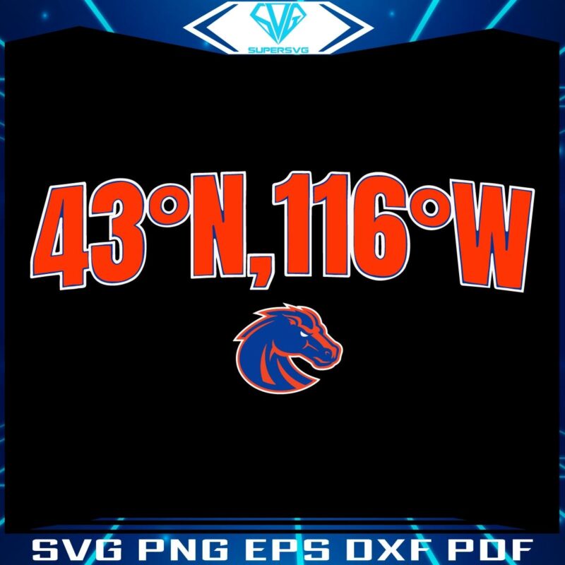 Boise State Broncos Football Iconic 43N 116W SVG Design