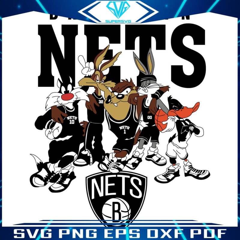 Brooklyn Nets Looney Tunes NBA Basketball Fun SVG