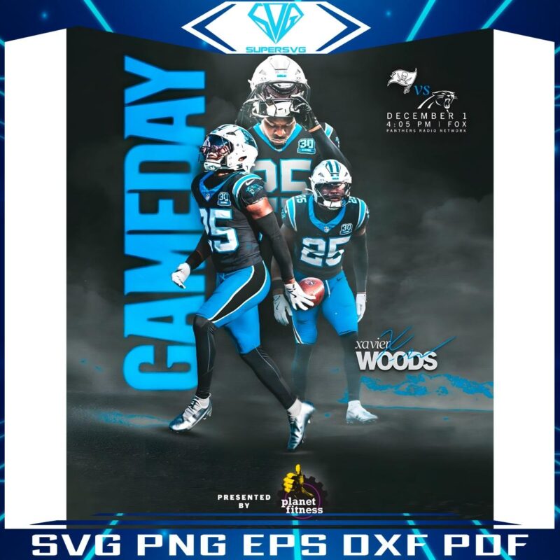 Carolina Panthers Xavier Woods Gameday PNG