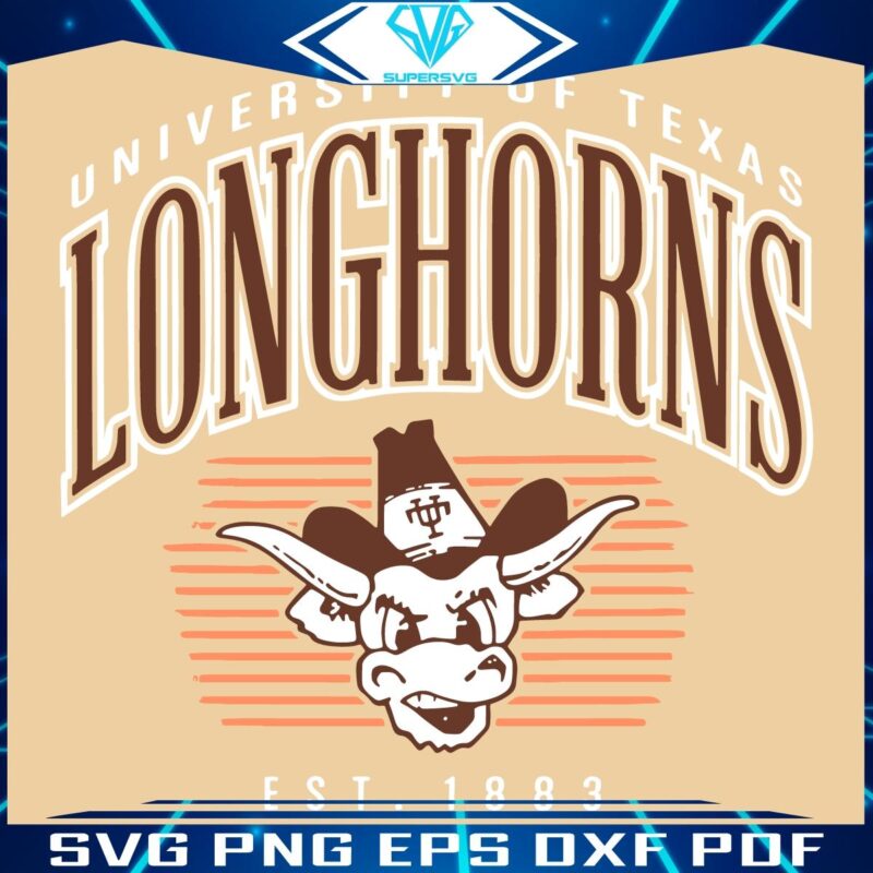 Classic 1883 Longhorns Football Logo Texas Pride in SVG