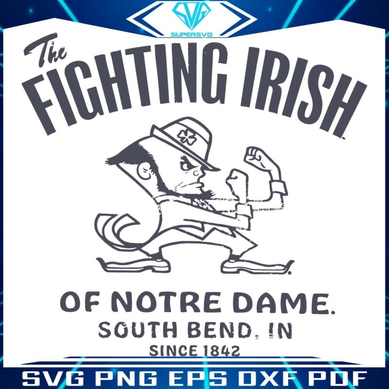 Classic Notre Dame Fighting Irish Mascot Logo in SVG