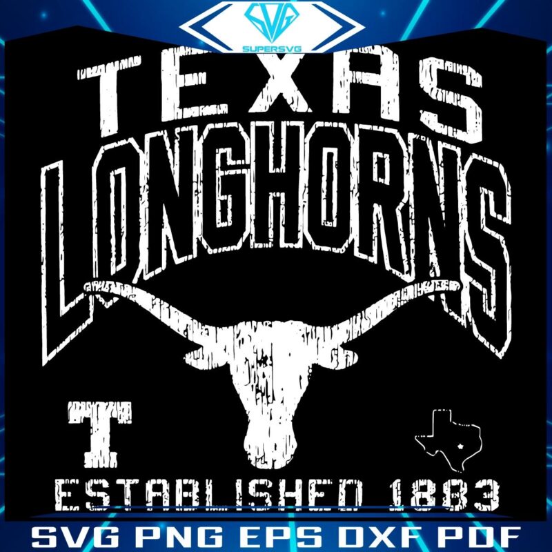 Classic Texas Longhorns 1883 Football Logo SVG Design