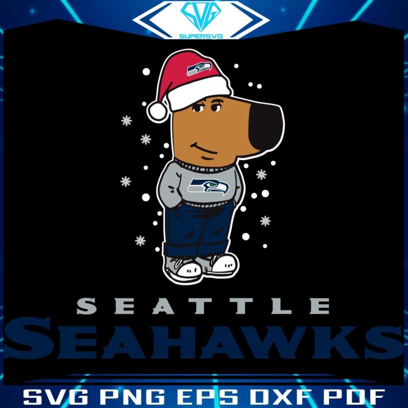 Cool Seattle Seahawks Fan Revels in Christmas Cheer SVG