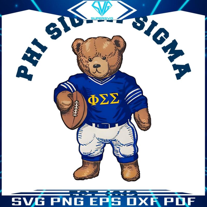 Cute Phi Sigma Sigma Teddy Bear PNG Founded in 1913