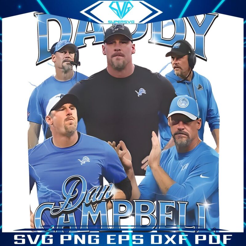 Daddy Dan Campbell Detroit Lions PNG Art