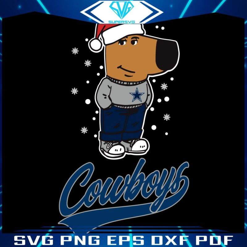 Dallas Cowboys Football Christmas Cool Guy SVG Style