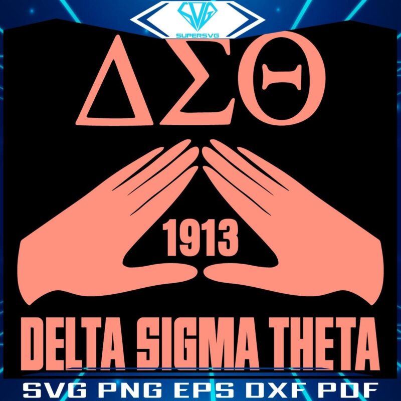 Delta Sigma Theta 1913 SVG Iconic Pyramid Hands Design