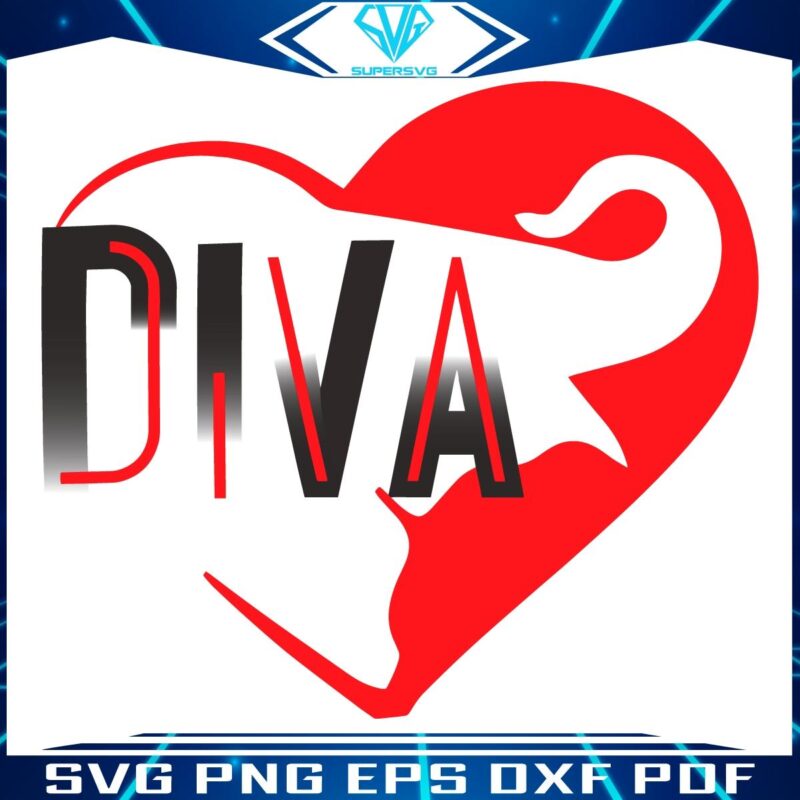 Delta Sigma Theta Heart SVG Diva Elephant Design