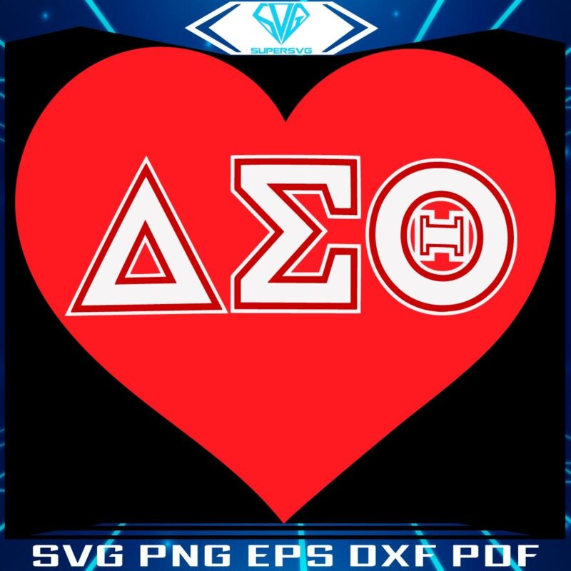 Delta Sigma Theta Sorority Heart SVG