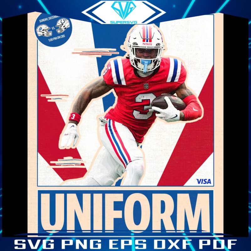 DeMario Douglas 3 New England Patriots PNG