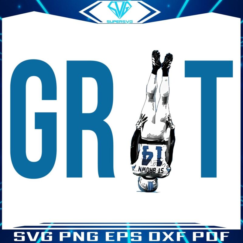 Detroit Lions Amon Ra St Brown GRIT 14 in PNGSVG Format