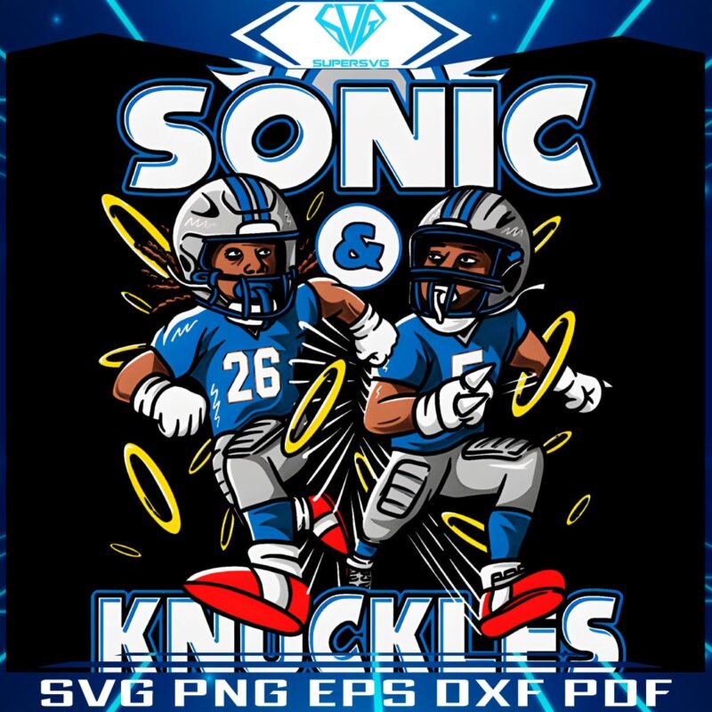 Detroit Lions Duo Gibbs Montgomery Sonic Knuckles PNG