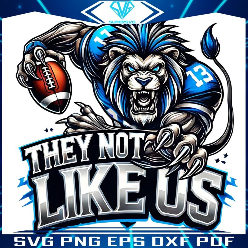 Detroit Lions They Not Like Us Mascot SVGPNG Design