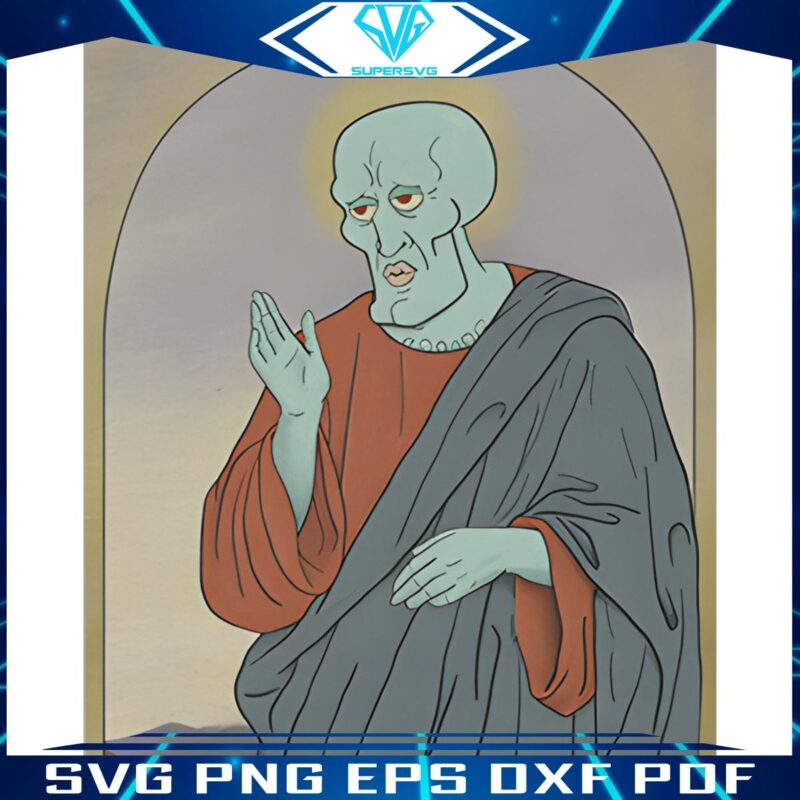 Funny Handsome Squidward Jesus Meme in PNG