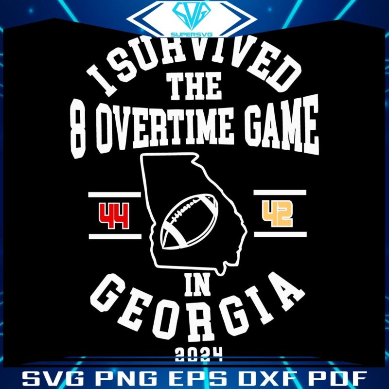 Georgia Football Marathon I Survived 8 Overtimes SVG