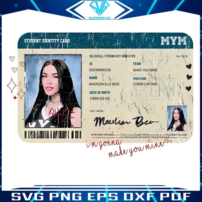 Get Madison Beers Make You Mine School ID in PNG Format