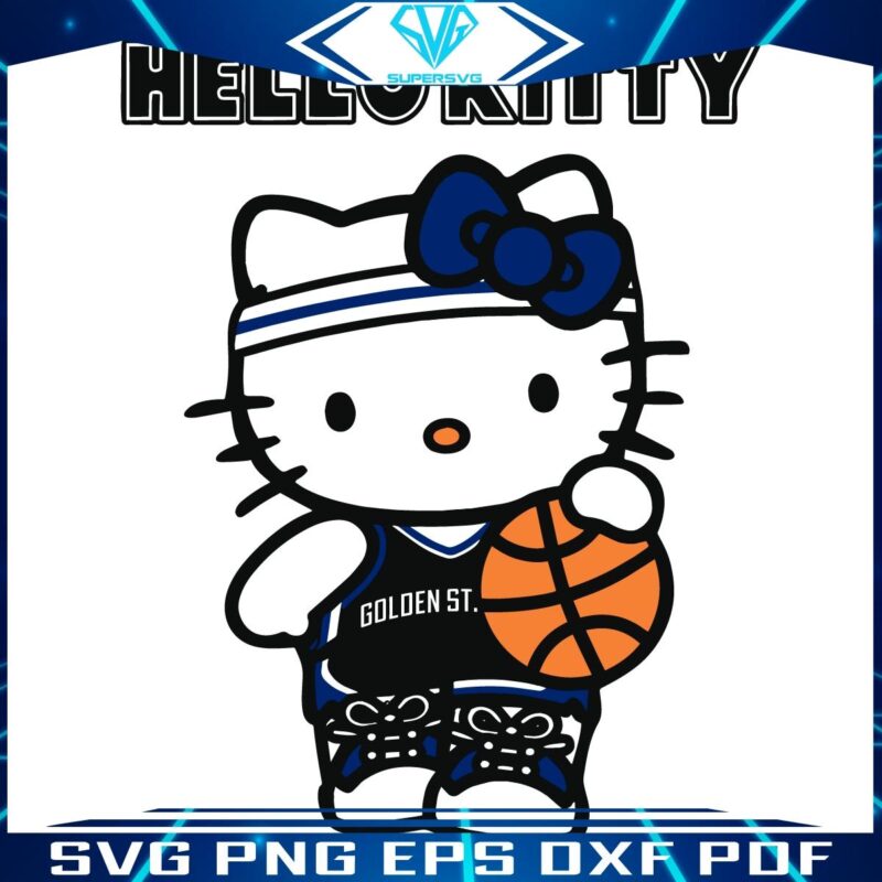 Golden State Warriors x Hello Kitty Basketball SVG Art