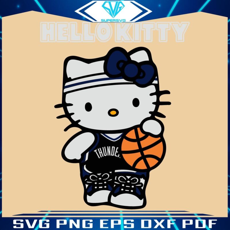 Hello Kitty Hoops Oklahoma City Thunder SVG Delights