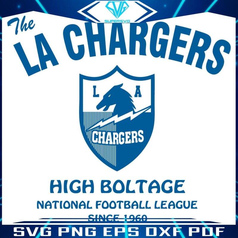 High Boltage Retro LA Chargers Football SVG