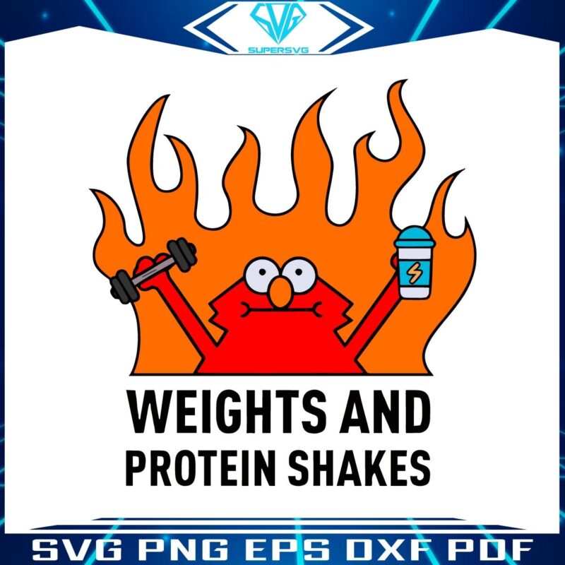 Hilarious Gym Buff SVG Protein Shakes and Weights