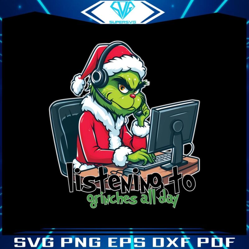 Listening To Grinches All Day Christmas Grinch Telesale PNG