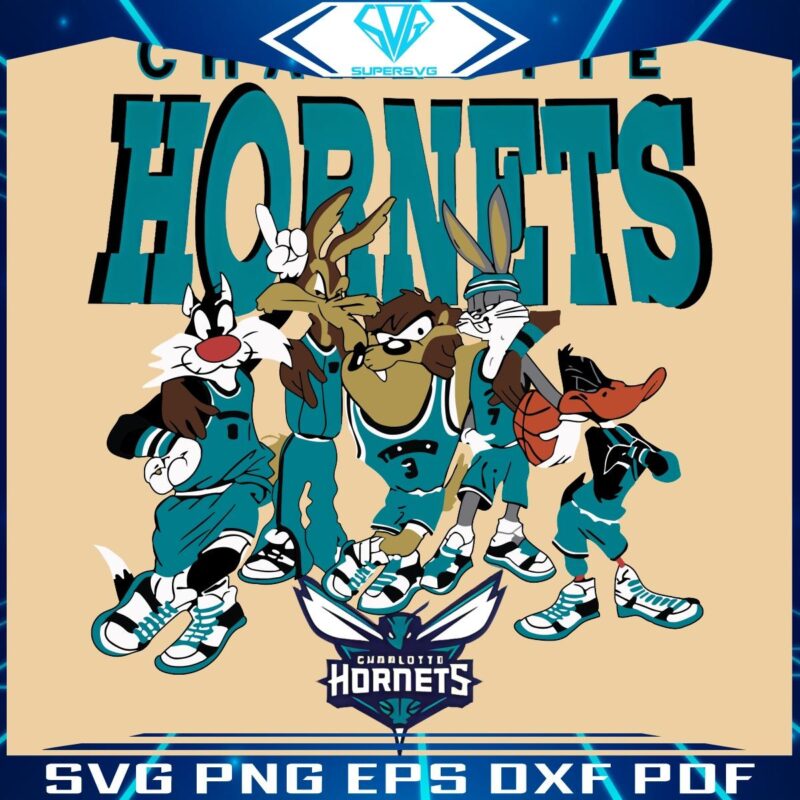 Looney Tunes Meets Charlotte Hornets NBA Basketball in PNG