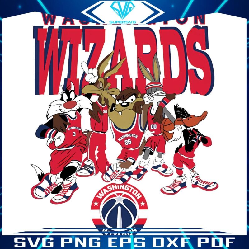 Looney Tunes Meets Wizards NBA Basketball SVG PNG