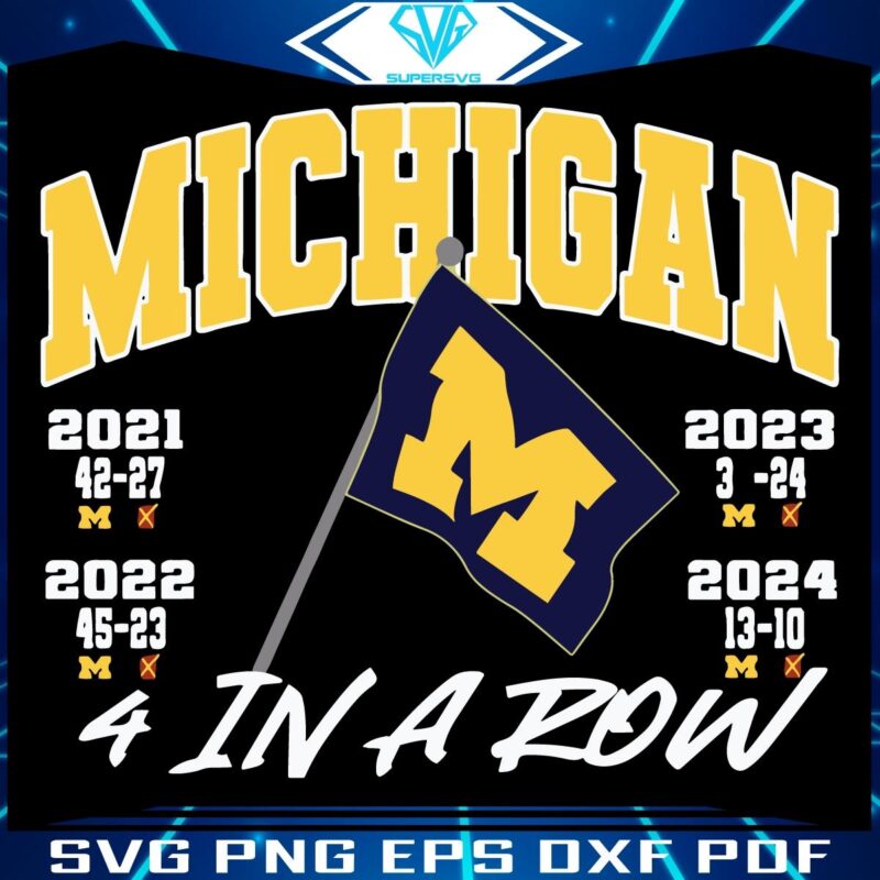 Michigan Wolverines Football Four Straight Wins SVG