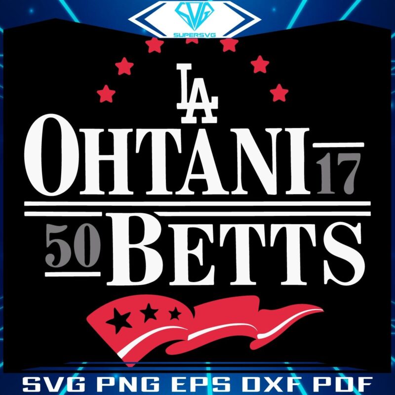 Ohtani Betts Dodgers LA Baseball SVG Design
