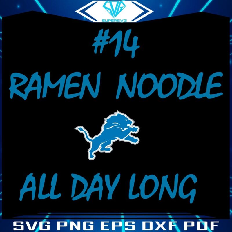 Ramen Noodles Detroit Lions AmonRa St Brown SVG Delight