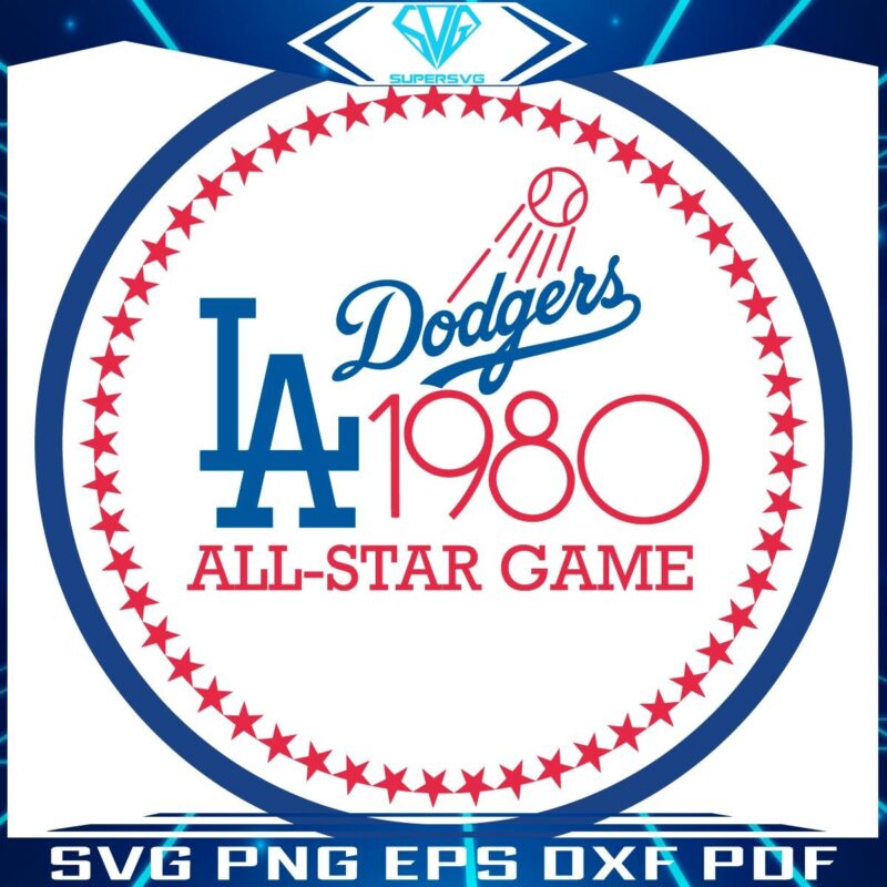 Retro 1980 AllStar Game SVG LA Dodgers Baseball Magic