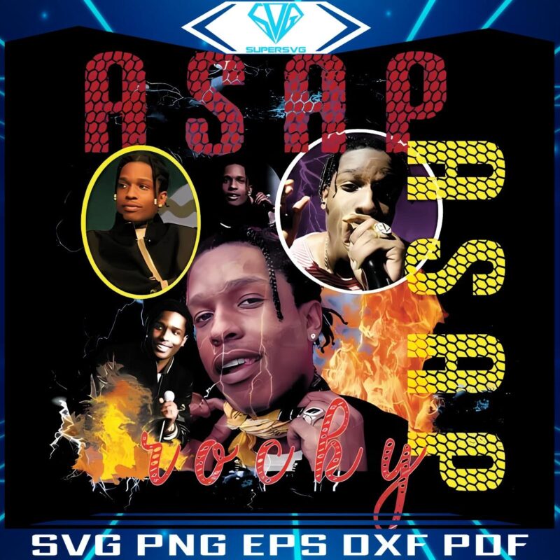 Retro 90s Rapper ASAP Rocky PNG Design