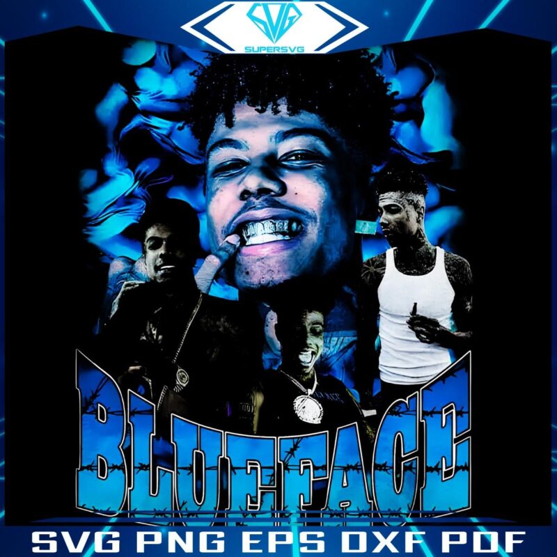 Retro 90s Rapper Blueface Iconic PNG Design