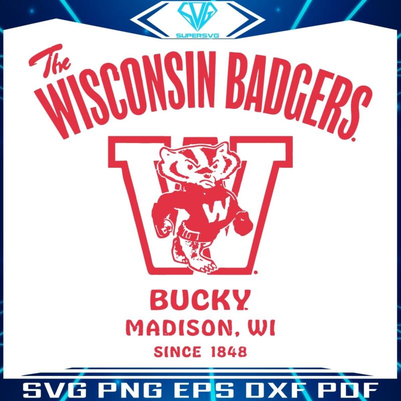 Retro Bucky Badger Football SVG Design