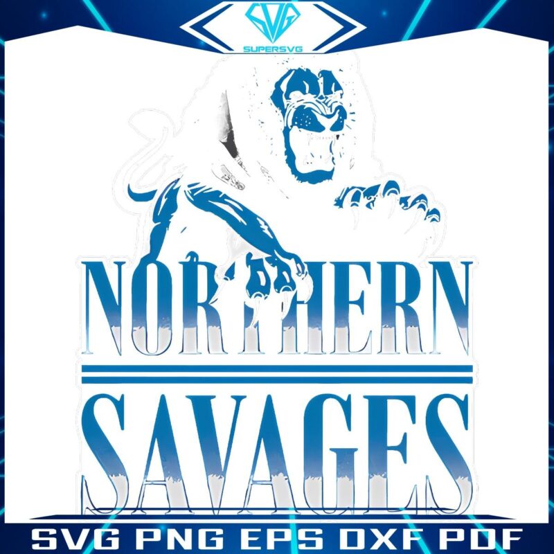 Retro Detroit Lion Northern Savages PNG Design