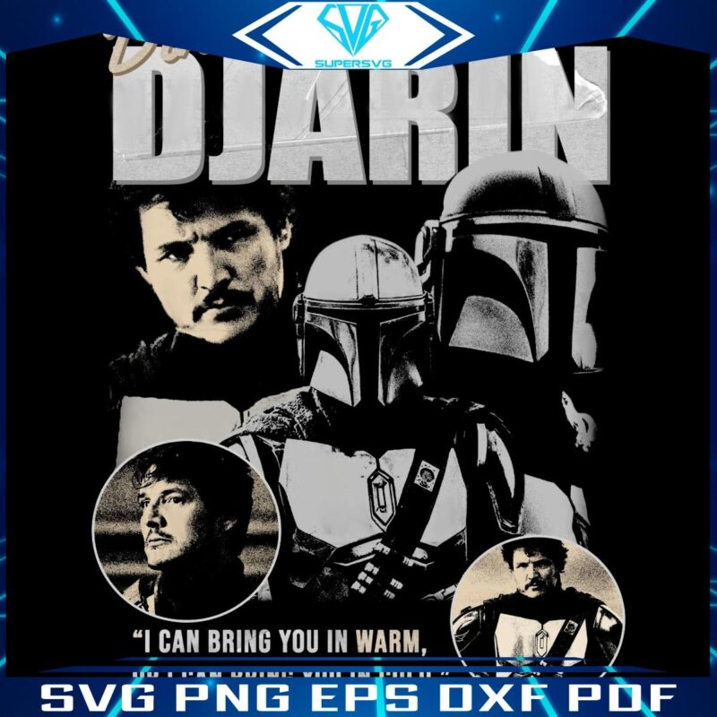 Retro Din Djarin Star Wars Pedro Pascal PNG Art