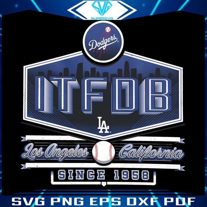 Retro Dodger Baseball Magic Since 1958 PNG Edition