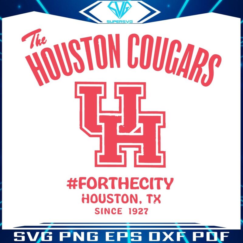 Retro Houston Cougars Football Forthecity SVG Design