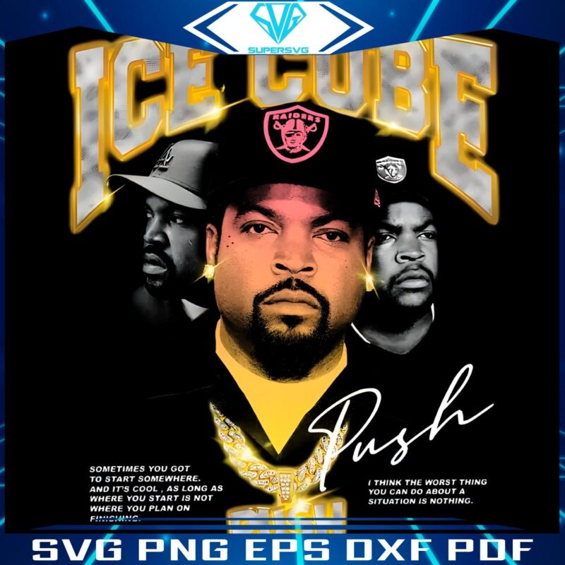 Retro Ice Cube Rap Icon Signature PNG