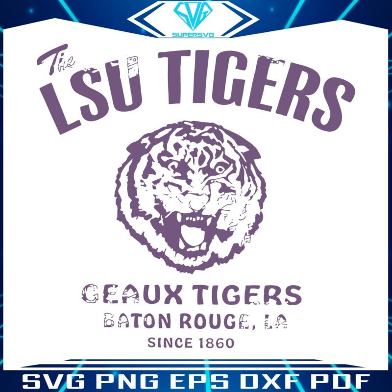 Retro LSU Tigers Football Geaux Tigers SVG Design