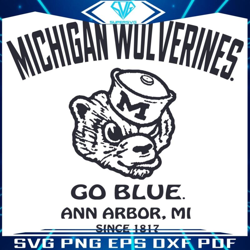 Retro Michigan Wolverines SVG Go Blue Spirit