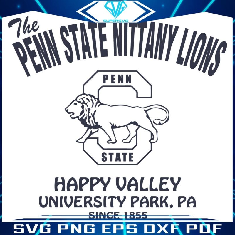 Retro Nittany Lions Football Logo SVG Classic Penn State Style