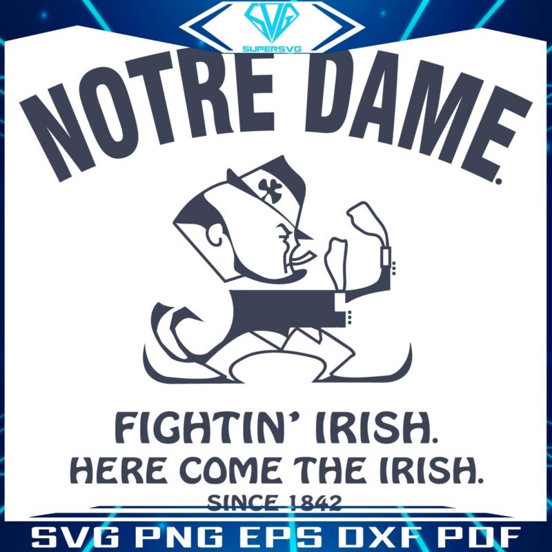 Retro Notre Dame Fighting Irish Football Mascot SVG Design