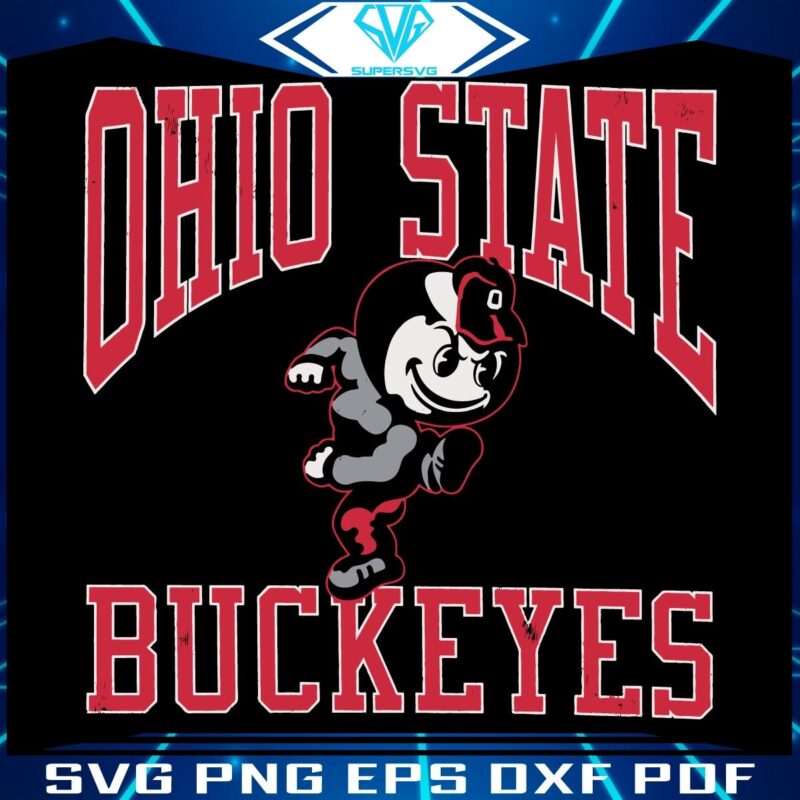 Retro Ohio State Buckeyes Mascot SVG Design