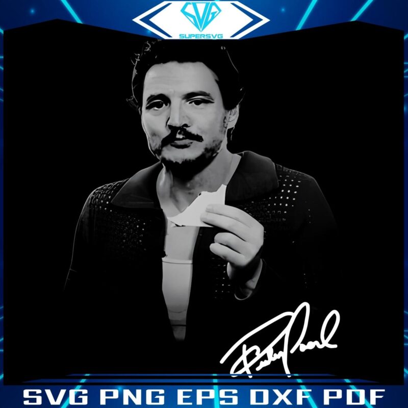 Retro Pedro Pascal Signature PNG Format