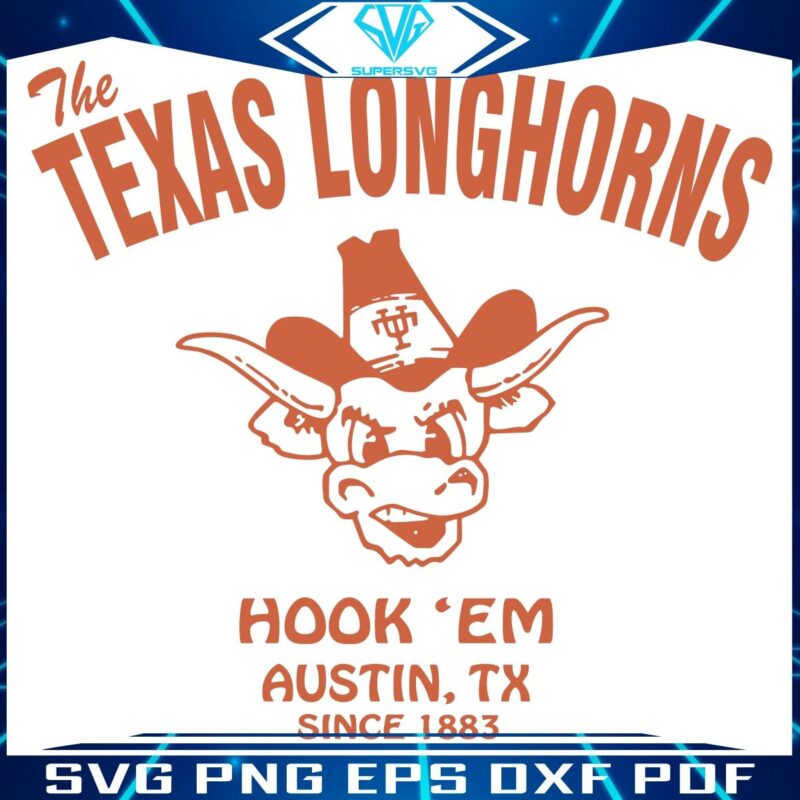 Retro Texas Longhorns Hook Em Football SVG Design