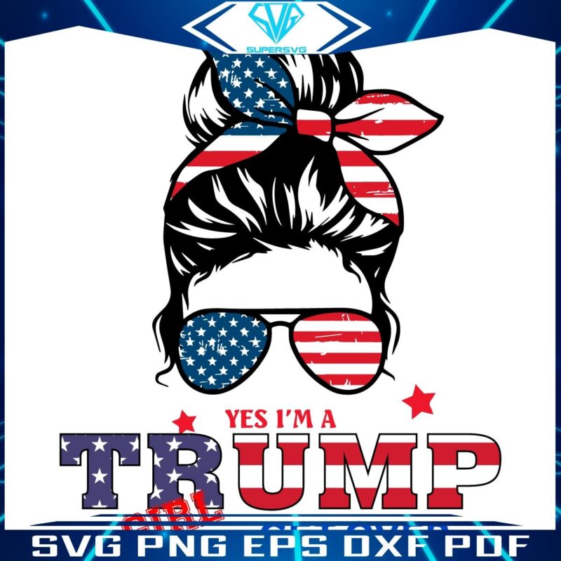 Retro Trump Girl SVG Move On with the Stars and Stripes