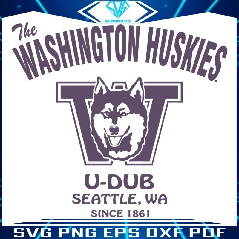 Retro U Dub Huskies Football SVG Design