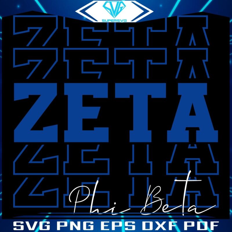 Retro Vibe Zeta Phi Beta Echo Sorority SVG Design