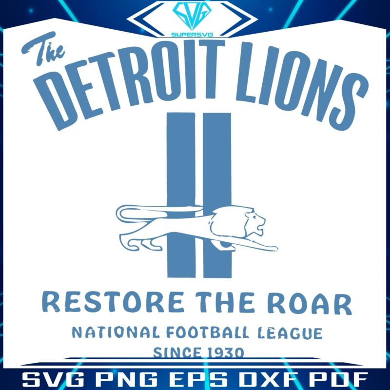 Revive the Roar Vintage Detroit Lions Football SVG